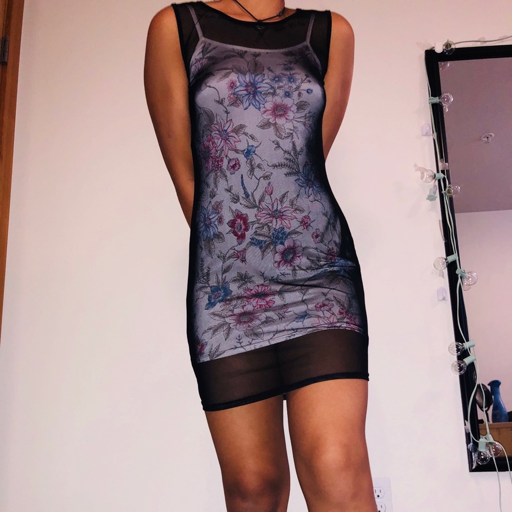 mesh 2 piece dress